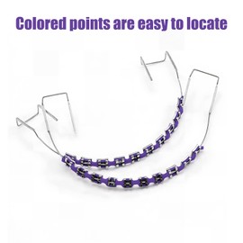 1-Set Temporary Tooth Decoration with Metal Wires, Includes Box of Metal Brackets and Orthodontic Bands, Ideal for Orthodontists to Explain and Dental Students to Practice (Purple)