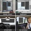 No Drilling Retractable Roller Window Shades W/3 Suction Cups, Black