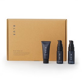 Blue Trial Kit for 1 Week of Face Wash, Lotion, Milky Lotion, Skin Care Set, Trial Kit, Men's, Gift, Skin Care, Organic, Gift, For Men, Dry Skin, Sensitive Skin, Face Wash, Pores, Tightening, Moisturizing, Rough Skin