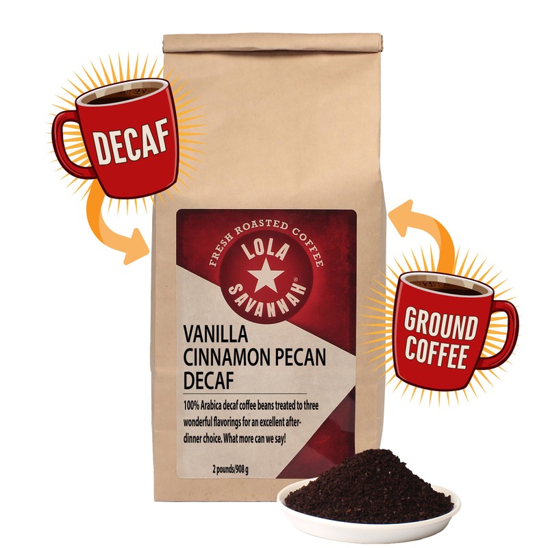 Lola Savannah Vanilla Cinnamon Pecan Ground Decaf Coffee, 2lb