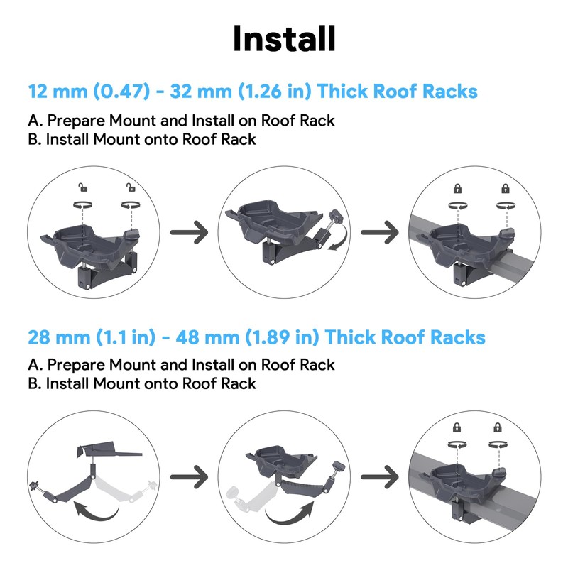 XLTTYWL Starlink Mini Mount, 0.47''-1.89'' Anti-Rust Mimi Starlinks Roof Rack