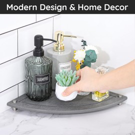 Segbeauty Water Absorbing Stone Drying Tray, 9.85in Quick Dry Diatomaceous Earth Corner Countertop Organizer, Corner Sink Shelf Tray for Bathroom Counter, Fast Drying Stone for Kitchen Counter