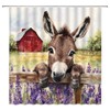 Farmhouse Donkey Shower Curtain Rustic Barn Lavender Farm Western Animals