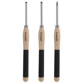 Savannah Carbide Turning Tool Large Size (3 Piece Set - All 3 Turning Tools) Includes Diamond Shape, Round and Square Turning Tools With Comfort Grip Handles