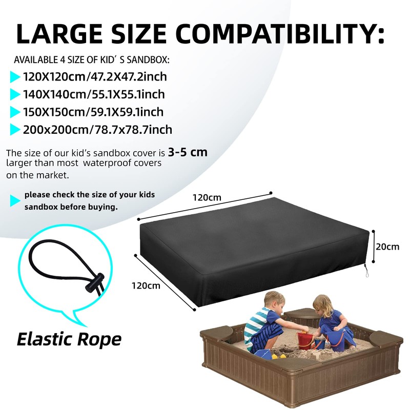 MRWIZMS Sandbox Cover, Lid-48in,Sand Box Cover, Sandbox Cover, 420D Oxford