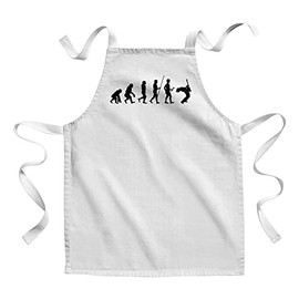 Fabulous Children's Kitchen Apron - Painting Evolution Guitar Solo Electric Music Instrument Rock - Premium Quality, White
