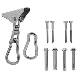 Get Out! Heavy Duty 1100lb Tire Swing Swivel Hanger Kit 1pk - Carabiners 360 Degree Spinner Swing Hardware Hook Mount
