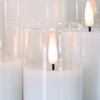 Girimax Slim Clear Glass Flameless Candles with Remote, Flickering Battery