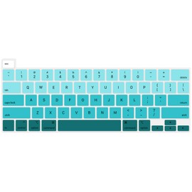 WYGCH Rainbow Silicone Keyboard Cover Skin for MacBook Pro 16 inch A2141 2019 2020 Pro 13.3 inch A2338 M1/A2251/A2289 with Touch Bar and Touch ID US Version,Ombre Green