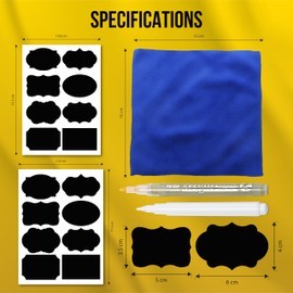ARMIZ Chalkboard Labels with 2 Pens and 1 Towel Waterproof and Reusable Chalkboard Stickers for Jars, Containers, Pantry, Storage Containers, 163 Pieces