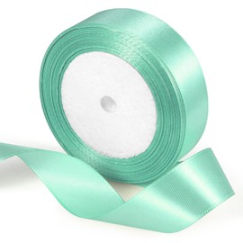 25 Yards Turquoise Satin Ribbon 1inch, Single Face Polyester Silk Fabric Hair String Ribbon for Craft, Flower Bouquets, Gift Wrapping, Wedding, Bow Making and Valentines Decoration