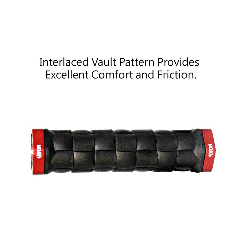UFOR Weave Lock-On Rubber Bike Grips, with Aluminum Hexagonal Locking
