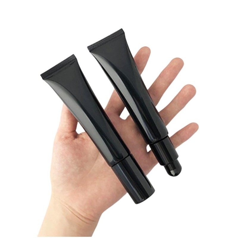 3PCS 40ML/1.3OZ Black Airless Pump Bottles Refillable Travel Cosmetic Tube