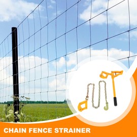 Chain Fence Strainer, Heavy Duty Fence Stretcher Tensioner, Capacity 2200lbs Steel Fence Repair Tool, Plain Barbed Woven Wire Stretcher Tool for Center & End Post Pull