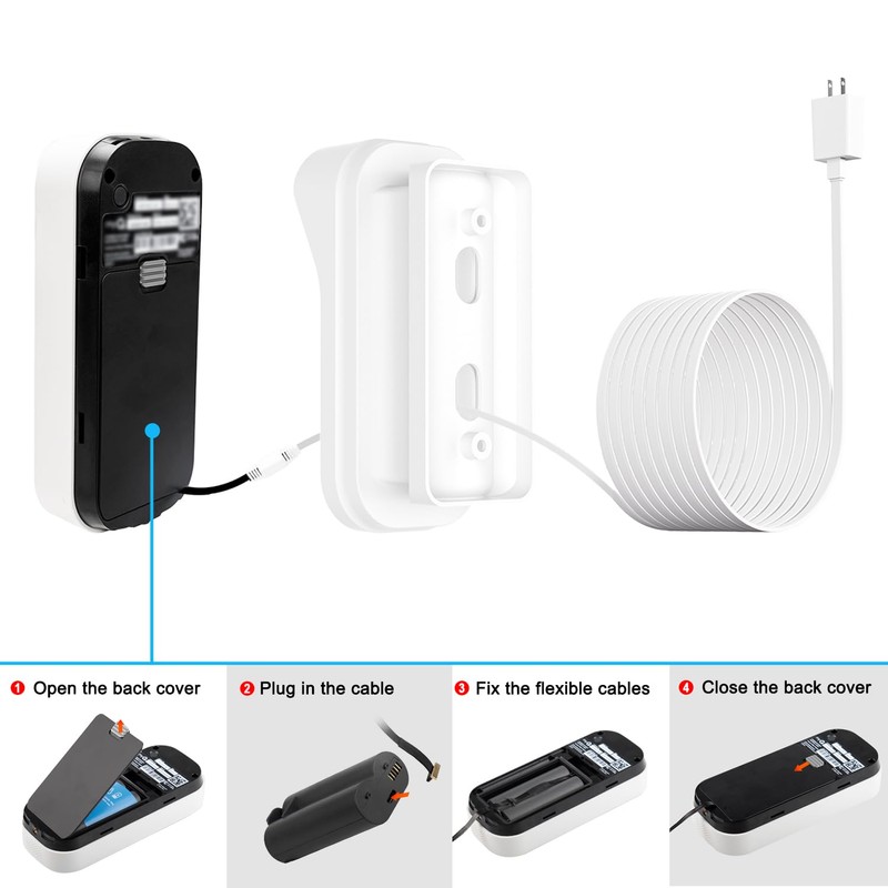 20ft Power Adapter Kit for myQ Smart Garage Video Keypad,Angle