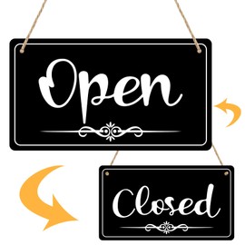 CARGEN Open Signs - Double Sided Open Closed Sign Business Hours Hanging with Rope Hours of Operation for Business Walls Window Shop Bar Hotel