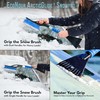 EcoNour EcoNour 27" Aluminum Car Snow Scraper and Brush (Orange, Red, Green & Blue) | Weaved Bristle Head with Metal Body Ice Scraper for Car Windshield | Ice Scraper with Foam Grip Winter Accessory | 4 Pack