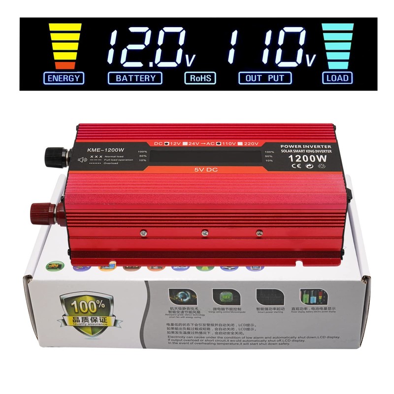 1200W Car Power Inverter DC 12V to 110V AC Converter