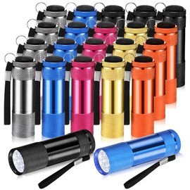 VIHOSE 20 Pcs Mini Flashlights Bulk, Bright Aluminum Handheld Flash Light with Lanyard, Small LED Flashlights for Kids Night Reading Emergency Hurricane Camping Hiking Party Favors(Bright)