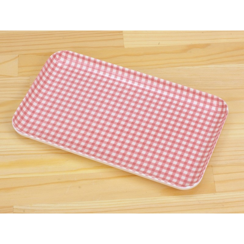 TATSU-CRAFT ST Caster Tray, SS Checker, Pink, Dishwasher-Safe, Bon Tray,