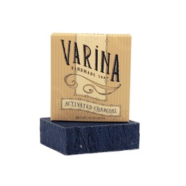 Varina Organic Activated Charcoal Bar Soap - Gentle Cleansing for Sensitive Skin, Unscented - 3 Pack - Experience Healthy and Glowing Skin