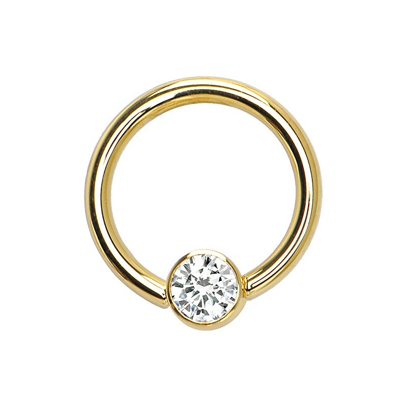 Body Candy Solid 14k Yellow Gold Clear 4mm Bezel Set