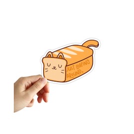 Just Loafing Around Sticker Cat Loaf Kitten Paw Stickers Laptop Water Bottle Car Notebook Phone Car Decals