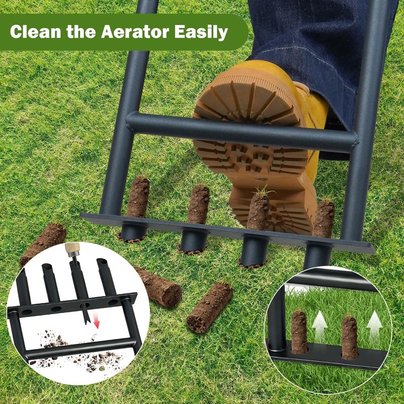 FIMXSD Manual Lawn Aerator Tool, Heavy Duty Detachable Iron Grass