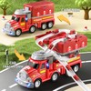JUKUDAHU 2 in 1 Fire Trucks for Toddlers 3-5, Carrier