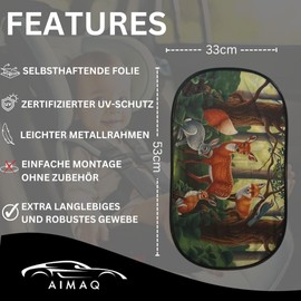AIMAQ Car Sun Shade for Kids and Babies - UV Protection Sun Visor for Car Windows and Side Windows, Anti-Glare and Heat Protection.Foldable Perfect for Travel and Car Accessories