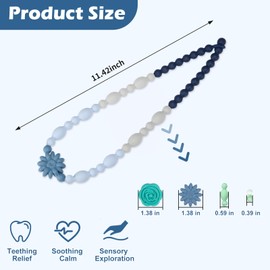 Chew Necklaces for Sensory Kids Adults, Flower Chewy Necklace Sensory Toys for Autism Nail Biting, Fidget Necklace Oral Chew Toys, ADHD Tools for Boys Girls