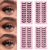 10Pairs Russian Style Strip Lashes D Curl Mink False Eyelashes
