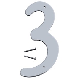 HY-KO Products Prestige House Number 3 (Three), 4 Inch High, Satin Nickel