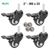 MySit 4pcs Stem Casters M8x25 with Brake Lock | 2