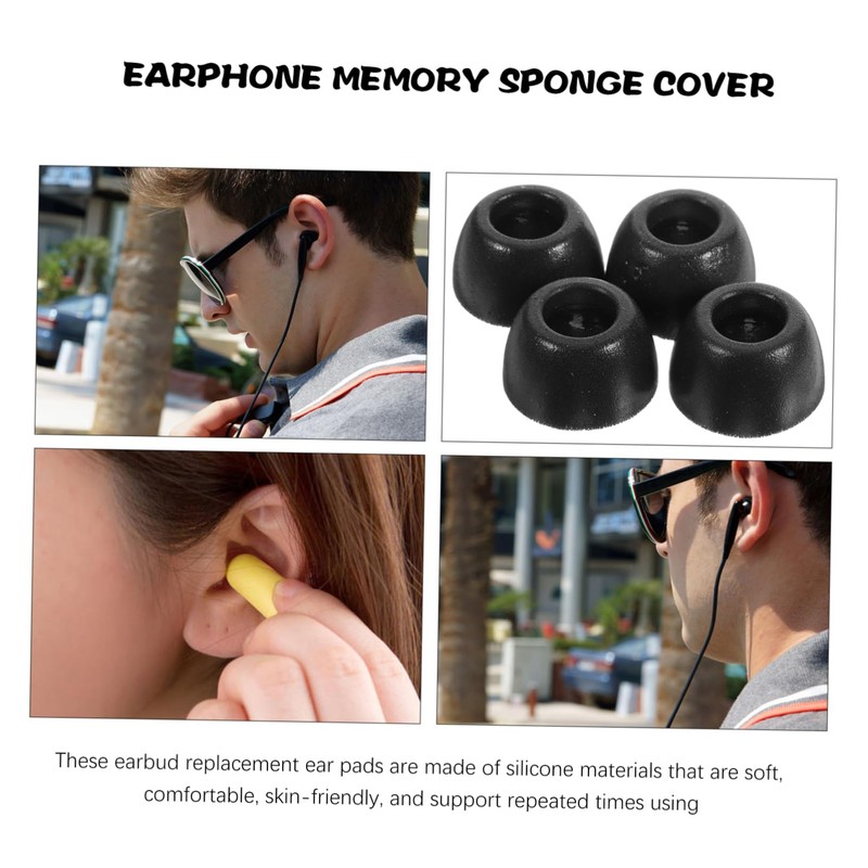 CIYODO Earbuds Tips Memory Foam Covers Sleeves Black Earbud Replacement