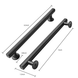 khtumeware 2 Pack 5 Inch(128mm) Matte Black Cabinet Pulls Kitchen Solid Heavy Duty Cabinet Pulls Kitchen Cabinet Hardware for Cupboard Drawer Handles Dresser Pulls