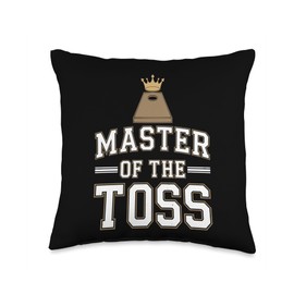 Cornhole Players Backyard Games Bean Bag Toss Tournament Fun Throw Pillow