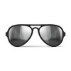 REKS Satin Touch Black Aviator with Silver Mirror Polarized lens