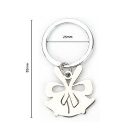 MUCOOS Christmas Bell Keyring, Cute Keyring, Metal Keyring, Partner Keyring, Positive Gifts, Back to School Boys Gifts, Friendship Gifts, silver