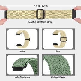 Ecogbd 16 mm 18 mm 20 mm 22 mm Elastic Nylon Replacement Strap, Quick Release Strap, Soft Adjustable Breathable Sports Bands, Watch Straps for Men and Women, 16 mm, Nylon