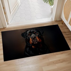 Plistiz Dog Rottweiler Indoor Door Mat, 17x29.5 Inch, Floor Area Rug for Entryway, Living Room, or Bathroom, Non-Slip Doormat, Animal Design Home Decor Rug Gifts