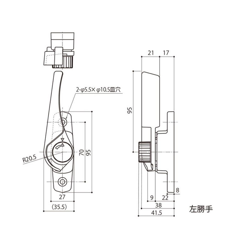 中西産業 ダブルロック・クレセントR DC-DL-1009