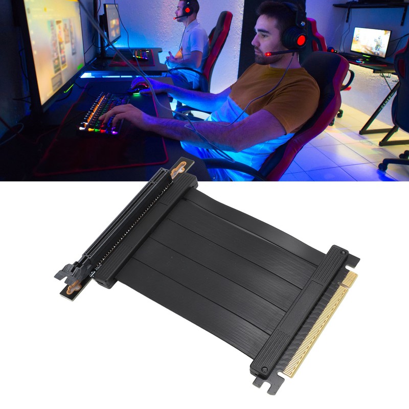 PCIE 4.0 X16 Extender 90 Degree 26GB/s 3.9in Long Gold