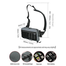 TACTICAL_GEEK Cache L3C EDC Chest Bag, Utility Shoulder Daypack, Daily Sling Backpack, Crossbody Bag with Adjustable Strap for Everyday Carry (Grey)