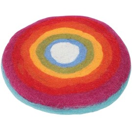 GURU SHOP Thick Felt Chair Cushion, Seat Cushion, Seat Cushion - Rainbow, Multicoloured, Wool, 4 x 35 x 35 cm, Meditation Cushion & Seat Cushion