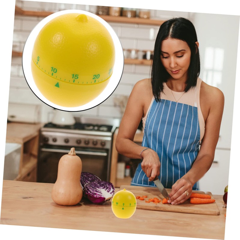 MAGICLULU Mechanical Timer Cartoon Lemon Shape Cooking Timer Adorable Lemon