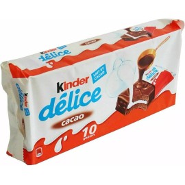 Kinder 10 x KINDER DELICE Soft Chocolate Bars with Cocoa and Milk Filling 39g 1.4oz
