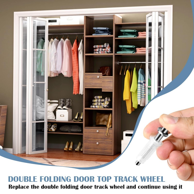 4 Pcs Spring Loaded Bi-Fold Door Hardware Kit - Top