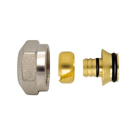 VARIOSAN Compression Fitting for 16 x 2 mm Heating Pipe 14269, Pack of 2, 3/4 Inch, for Tap Blocks and Underfloor Heating, Euro Cone