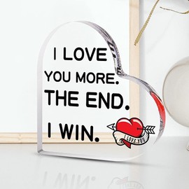 Love Acrylic Plaque, Romantic Gift for Husband, Wife, Boyfriend, or Girlfriend Anniversary, Birthday, Valentine’s Day Keepsake with Heart Design